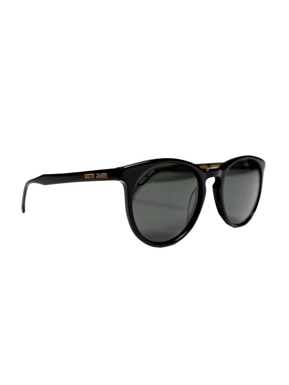 KEITH JAMES Moog Handmade in Italy Black Frames with Polarized Gray Lenses VGUC